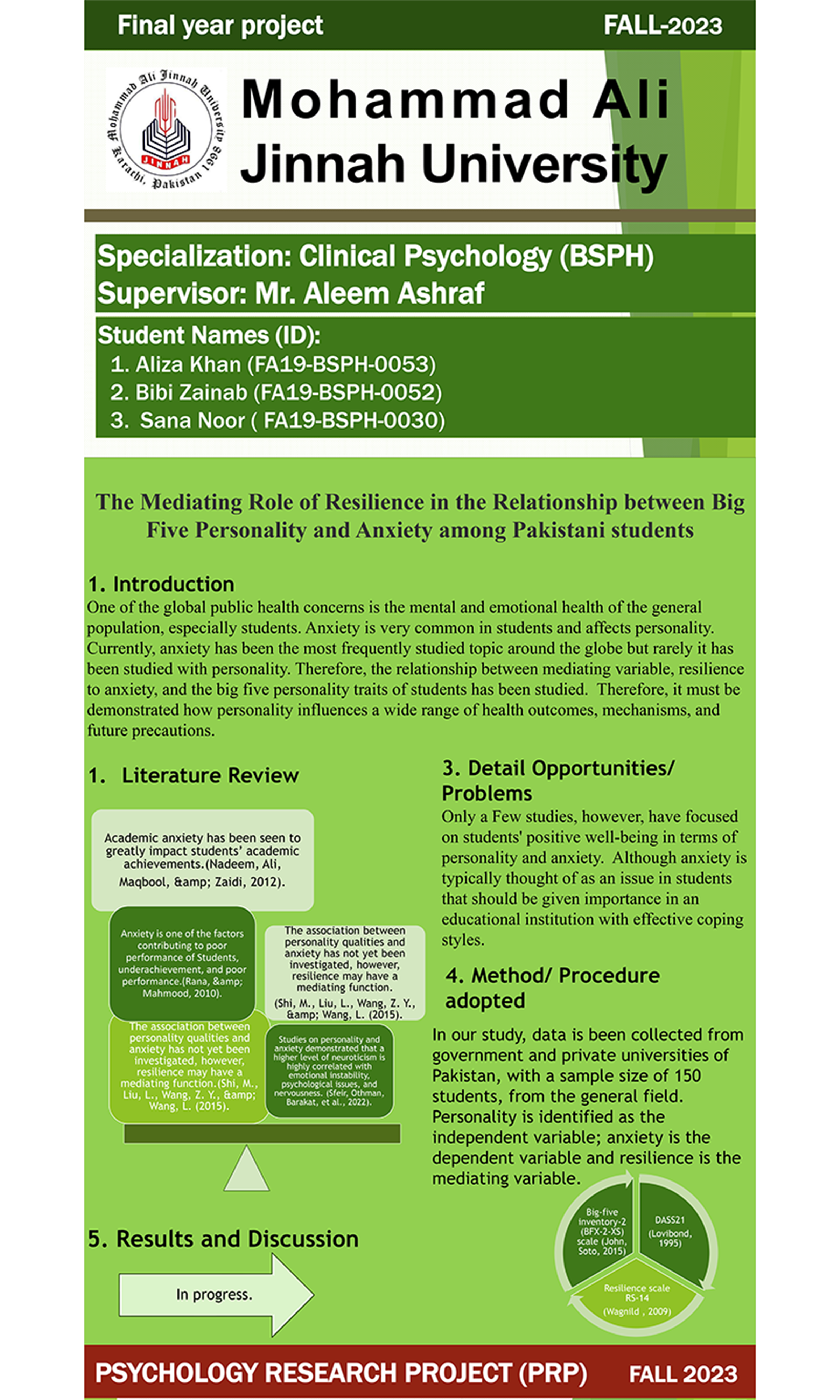 The Mediating Role Of Resilience In The Relationship Between Bigfive Personality Traits And Anxiety Among University Students
